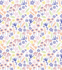 Art vintage little floral pattern pastel colors