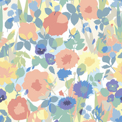 Art vintage floral illustrator pattern pastel colors