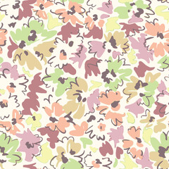 seamless abstract floral pattern light colors