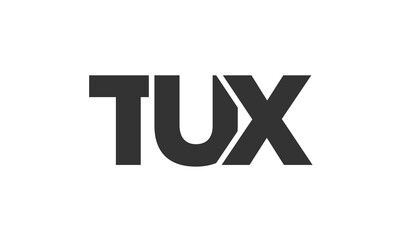 TUX logo design template with strong and modern bold text. Initial based vector logotype featuring simple and minimal typography. Trendy company identity.