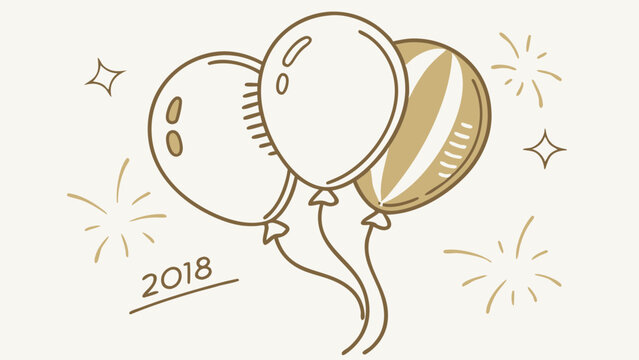 Festive Balloons with Fireworks for 2018