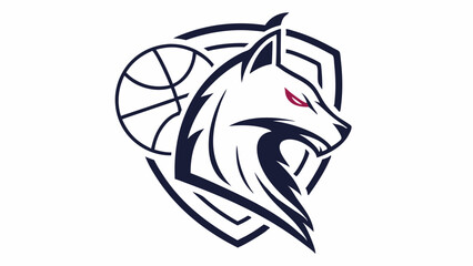 Fierce Wolf Head Basketball Team Logo Design