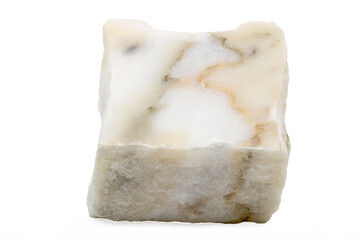 Close-up of marble mineral, isolated on white background