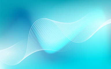 Abstract blue gradient background with shining lines waves. Colorful ,Modern background for banner, poster, cover, brochure, flyer, website,Vector illustration.