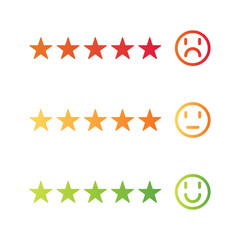 Rating Stars Icon Set Vector Design.