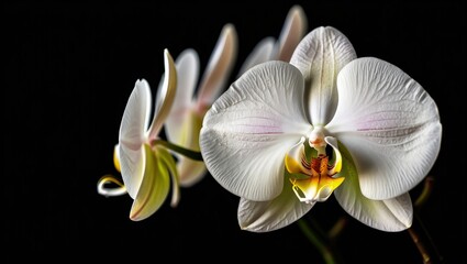 Fototapeta premium White Orchid Against Dark Background