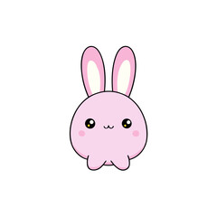 Obraz premium Kawaii Bunny with Blushing Cheeks and Star