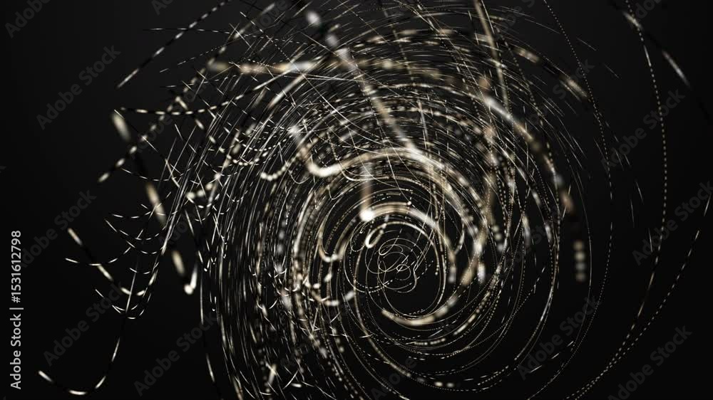 Wall mural fantastic video animation with stripe wave object in slow motion, 4096x2304 loop 4k