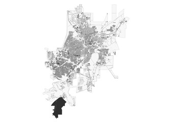 San Angelo, Texas Highway Construction Vector Map (Black & White)