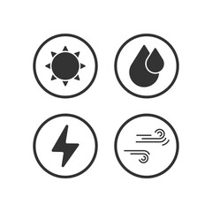 Renewable Energy Icon Set Vector Design.