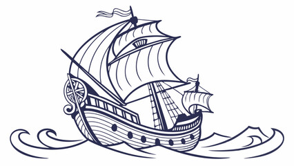 Vintage Sailing Ship Illustration Nautical Vessel Design