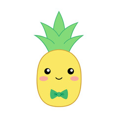 Kawaii Pineapple with Blushing Cheeks
