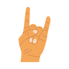 Rock And Roll Gesture Icon Vector Design.