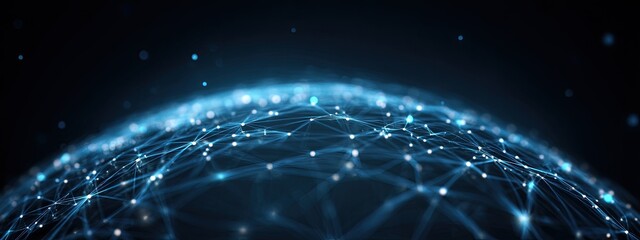 Abstract digital sphere with glowing network