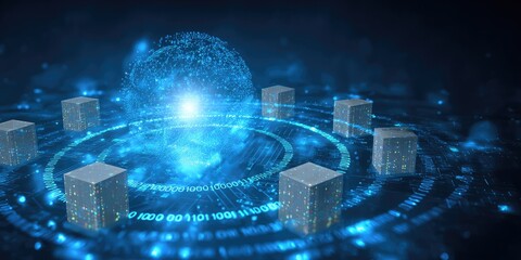 Abstract digital network, global data centers