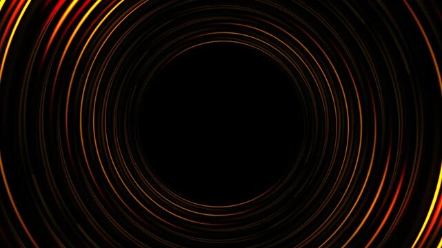 bright circle rotating animation video effect on plain black background