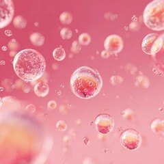 Abstract spheres in a pink gradient