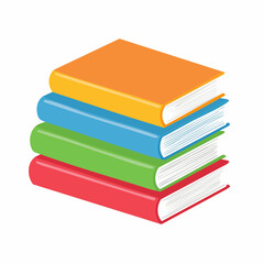 Stack of colorful books, various hues, education, knowledge, learning.