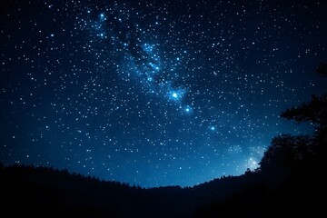 Brilliant star chart in a cloudless night sky