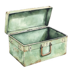 Storage Box, watercolor painting vector, isolated on a white background.