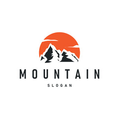 mountain logo concept minimalist design simple natural mountains with a simple minimalist black silhouette as a brand template symbol and template illustration
