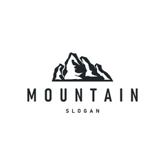 mountain logo concept minimalist design simple natural mountains with a simple minimalist black silhouette as a brand template symbol and template illustration