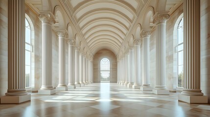 Architectural interior hall space