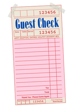 Guest Check Pink Label, Trendy Guest Check PNG,