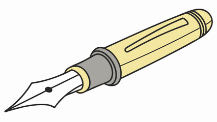 Fototapeta premium Elegant Yellow and Grey Fountain Pen Illustration