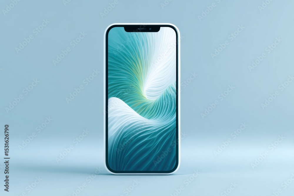 Aufkleber Mobile App Crash Screen Displays Abstract Geometric Distortion With Clean Left Margin During User Interaction With the Device