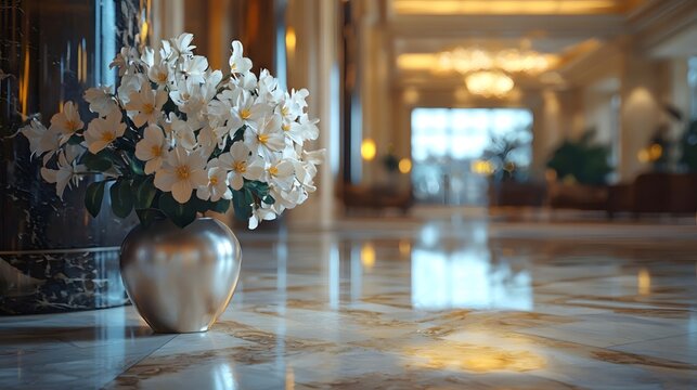 Luxurious hotel lobby interior