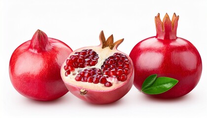fresh pomegranate isolated on white background with clipping path