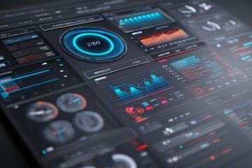 Digital dashboard with multiple performance metrics.
