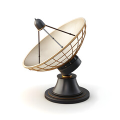 Communication Dish: A sleek, modern satellite dish, meticulously designed to capture and transmit information, representing connectivity and technological advancement. 