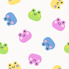 Cute frog pattern background vector design