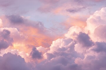 Obraz premium Soft pastel clouds at sunset