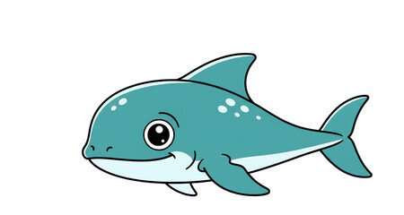 Fototapeta premium Adorable Cartoon Dolphin Illustration Perfect for Kids Books Websites and Educational Materials