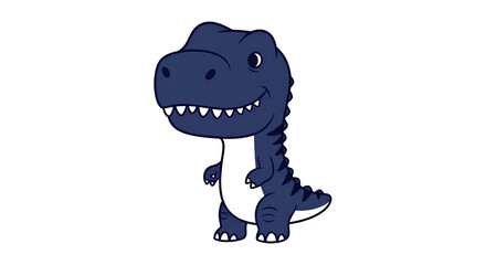 Fototapeta premium Adorable cartoon T-Rex dinosaur illustration perfect for kids books apparel designs and playful branding projects featuring a friendly blue dinosaur character