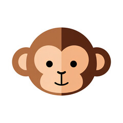 Naklejka premium Adorable Cartoon Monkey Face Design perfect for children's books, websites, or app icons featuring a friendly primate illustration