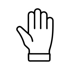 Obraz premium Hand in a glove illustration with outline style 
