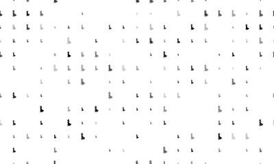 Seamless background pattern of evenly spaced black lady symbols of different sizes and opacity. Illustration on transparent background