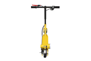 Bright Yellow Electric Scooter 3D Render PNG - High Resolution Isolated Urban Transport E-Scooter for City Commute, Eco-Friendly Personal Mobility Vehicle with Transparent Background