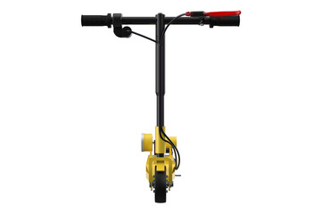 Bright Yellow Electric Scooter 3D Render PNG - High Resolution Isolated Urban Transport E-Scooter for City Commute, Eco-Friendly Personal Mobility Vehicle with Transparent Background