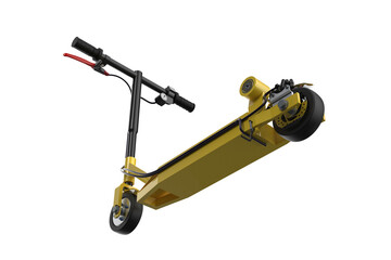 Bright Yellow Electric Scooter 3D Render PNG - High Resolution Isolated Urban Transport E-Scooter for City Commute, Eco-Friendly Personal Mobility Vehicle with Transparent Background