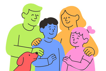 Happy Family with Pet Dog