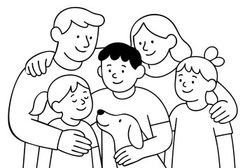 Happy Family with Pet Dog