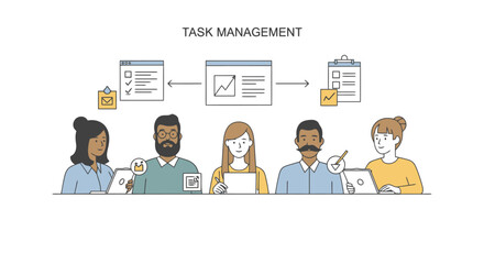 Collaborative Task Management Workflow Illustration