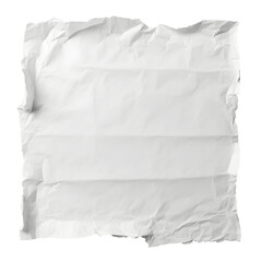 Obraz premium A crumpled sheet of white paper, isolated on transparent background
