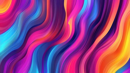 Abstract vibrant wavy stripes in bright colors
