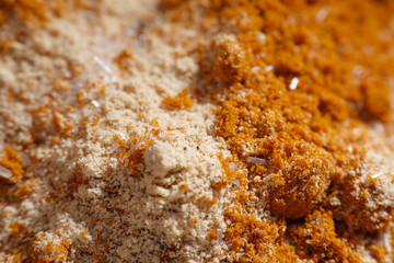 Mixture of curry powder and mushroom seasoning for making paste